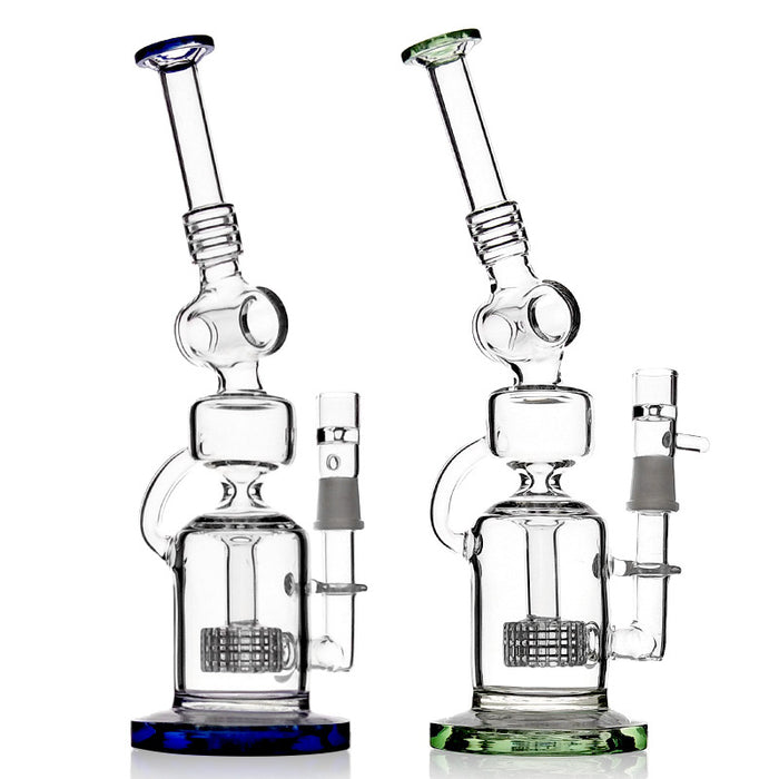 The Double Chamber Matrix Perc Recycler Bong With Cylinder Handle
