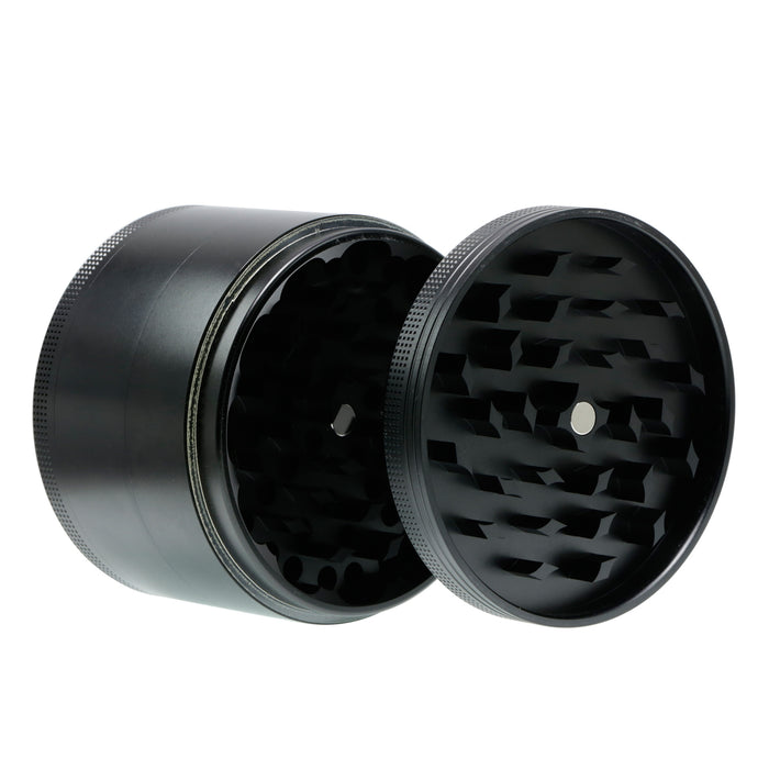 100MM Aluminum Alloy Height 75MM CNC Four-Layer Smoke Grinder | Black