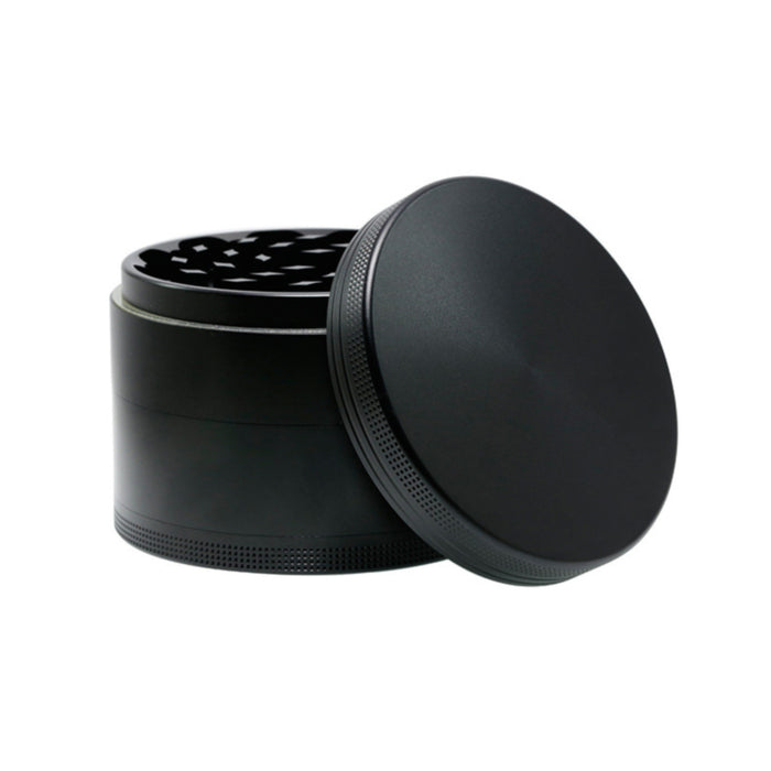 100MM Aluminum Alloy Height 75MM CNC Four-Layer Smoke Grinder | Black