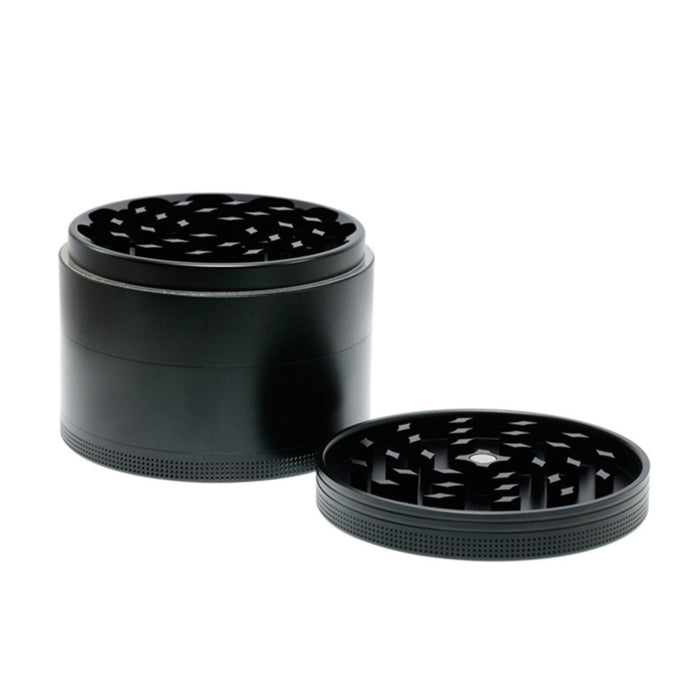 100MM Aluminum Alloy Height 75MM CNC Four-Layer Smoke Grinder | Black