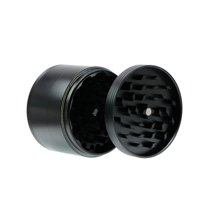 100MM Aluminum Alloy Height 75MM CNC Four-Layer Smoke Grinder | Black