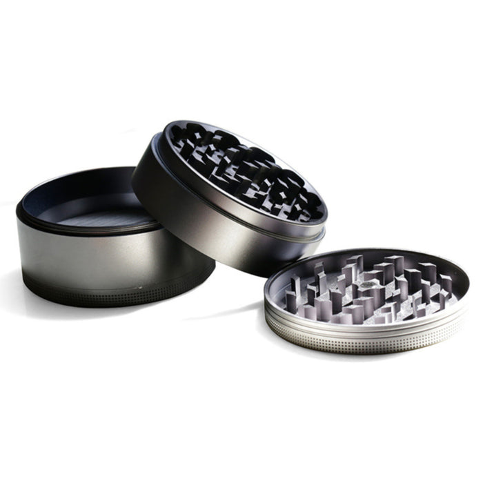100MM Aluminum Alloy CNC Four-Layer Smoke Grinder | Gray