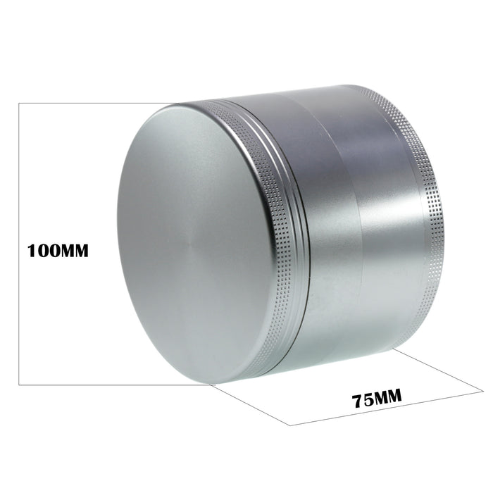 100MM Aluminum Alloy Height 75MM CNC Four-Layer Smoke Grinder | Gray