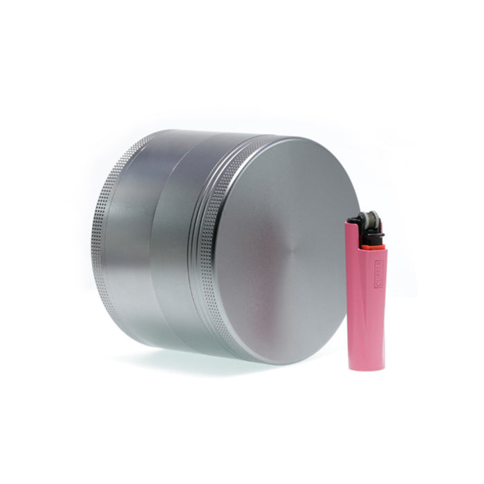 100MM Aluminum Alloy CNC Four-Layer Smoke Grinder | Gray