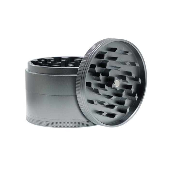 100MM Aluminum Alloy CNC Four-Layer Smoke Grinder | Gray