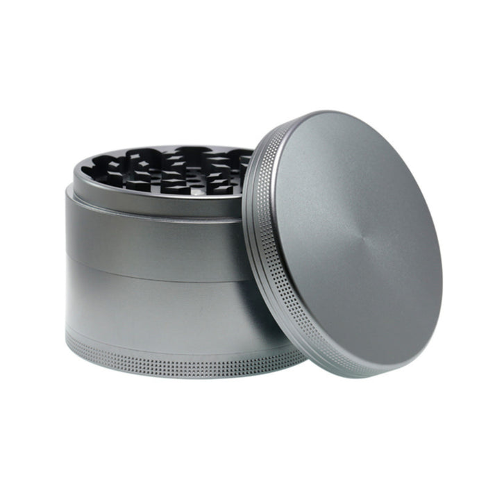100MM Aluminum Alloy CNC Four-Layer Smoke Grinder | Gray