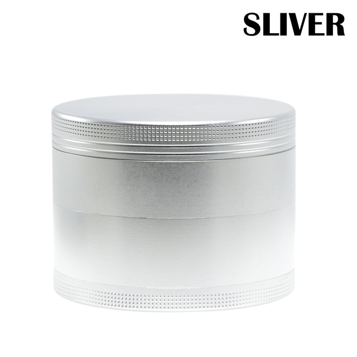 100MM Aluminum Alloy Height 75MM CNC Four-Layer Smoke Grinder | Silver