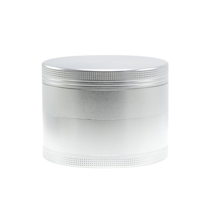 100MM Aluminum Alloy Height 75MM CNC Four-Layer Smoke Grinder | Silver