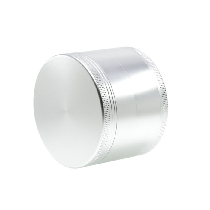 100MM Aluminum Alloy Height 75MM CNC Four-Layer Smoke Grinder | Silver