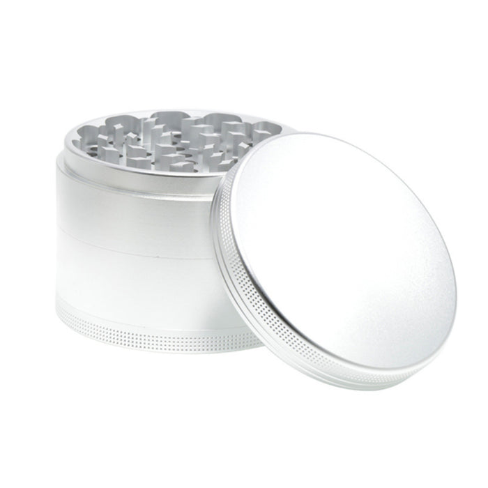 100MM Aluminum Alloy Height 75MM CNC Four-Layer Smoke Grinder | Silver