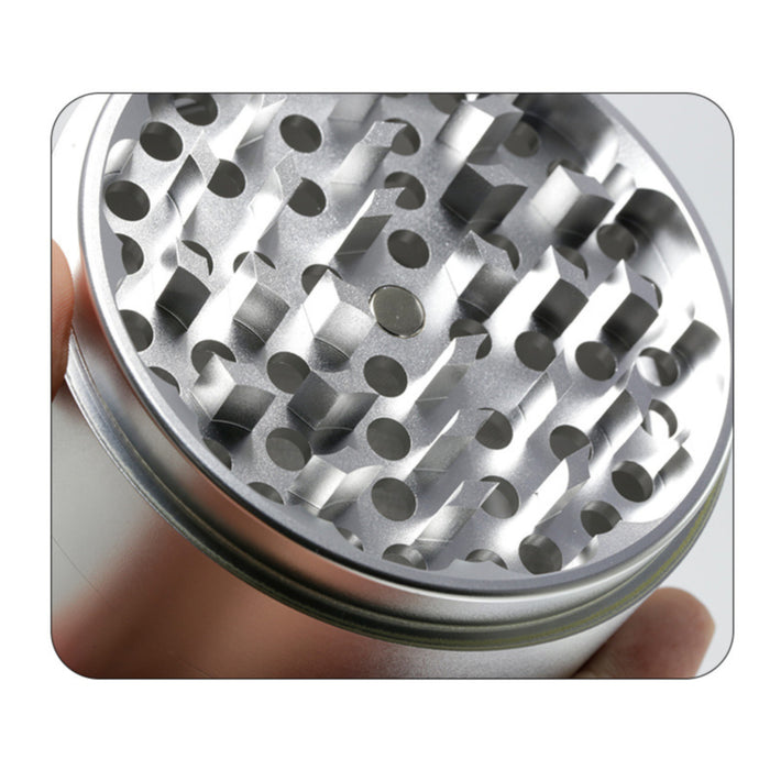 100MM Aluminum Alloy Height 75MM CNC Four-Layer Smoke Grinder | Silver