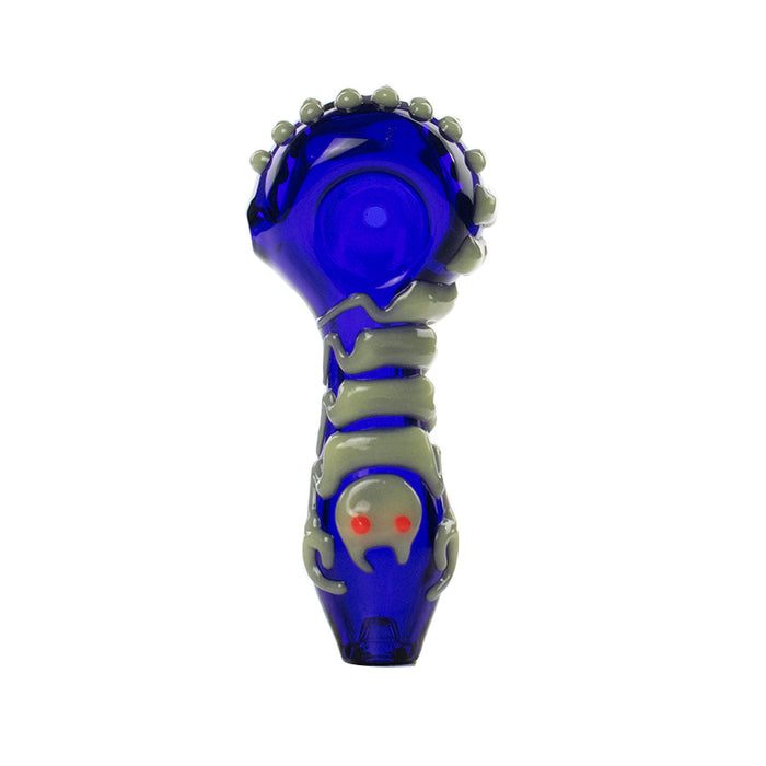 Glowing in the dark glass spoon pipe G006