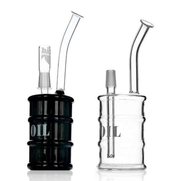 7.5" Tall Clear Oil Barrel Rig with 14mm Male Joint