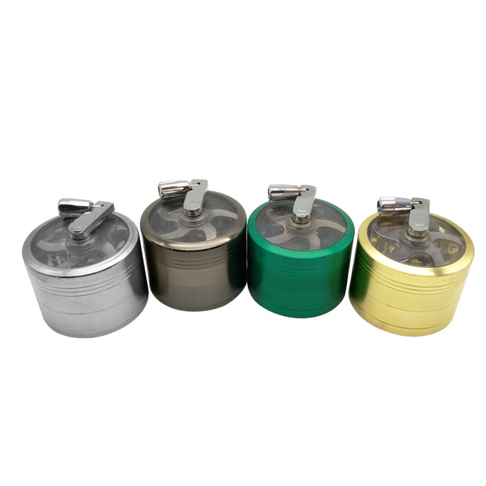 4 Layers Hand Shank Zinc Alloy Metal Herb Grinders Smoking Cigarettes Accessories Hookah Pipe Hand Muller Tobacco Grinder