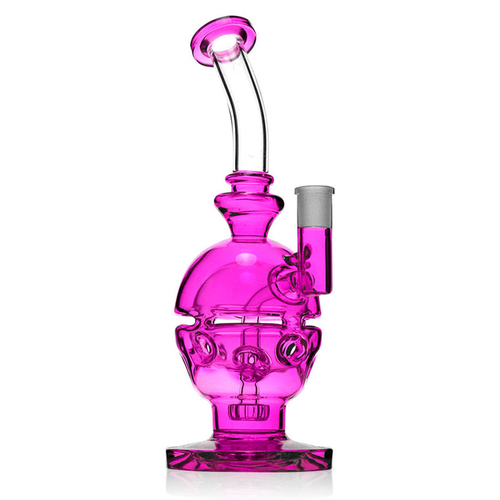 Circle Perc Faberge Egg Dab Rig With Pink Color