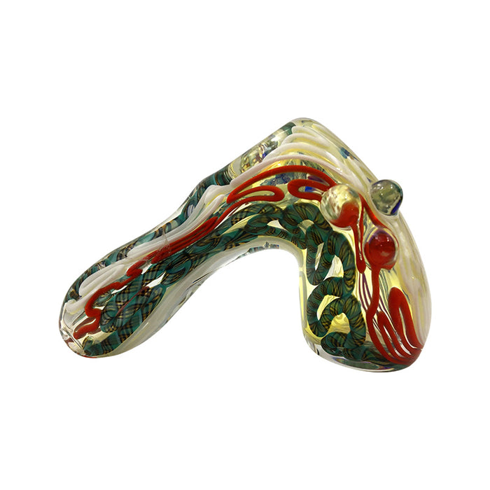 Playing Ball Dolphin Cobalt Glass Bubbler Spoon Pipe for Smoking 038#