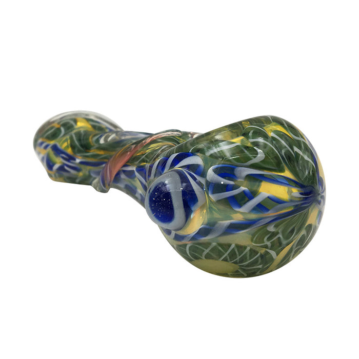 Half Parts Rainbow Half Parts Write Glass Spoon Pipe 226#