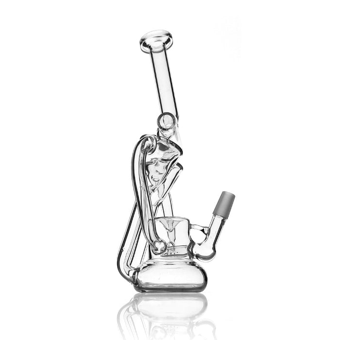 9" Bent Neck Double Chamber Recycler Bong