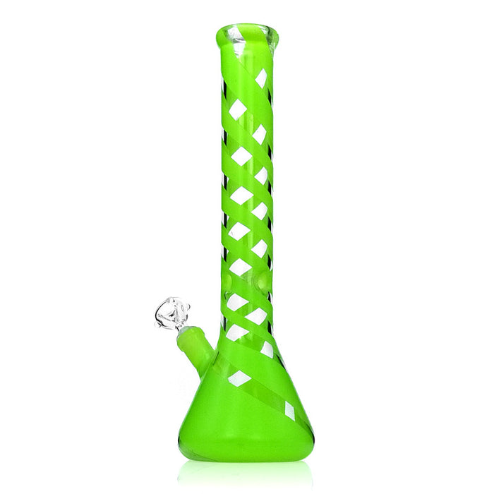15.5" Glass Green Beaker Bong with Fluorescent Green 280#