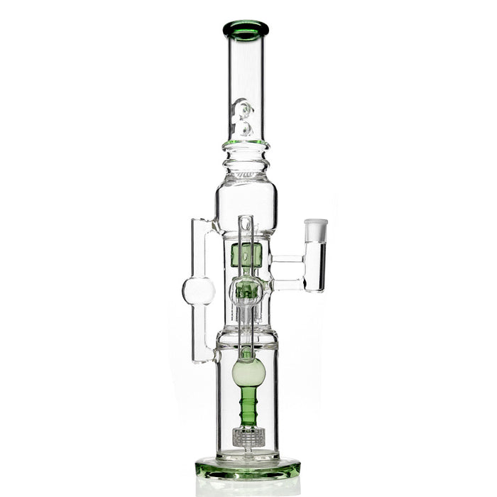 Big Triple Ratchet Perc Klein Incycler Hookah Glass Smoking Water Pipes 293#