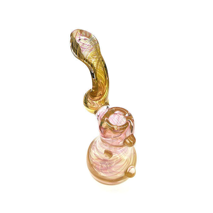 New Arrival Long Bubbler Glass Hand Pipe Amber Color for Smoking 037#