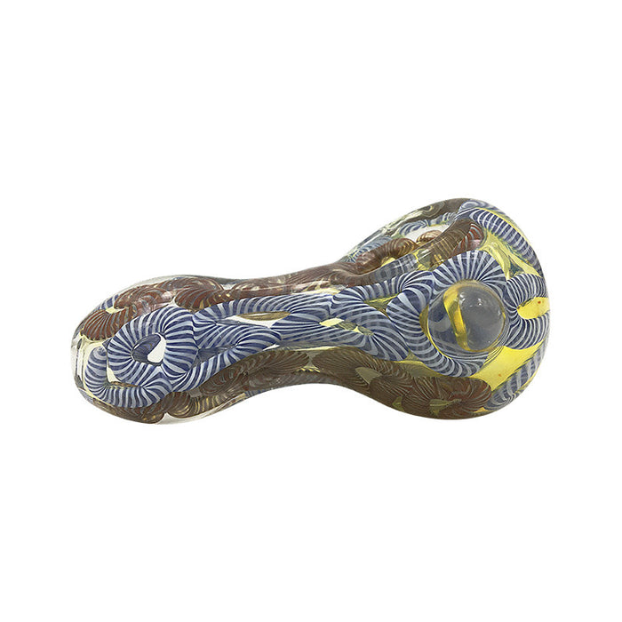 Mixed Colors Steamroller Spoon Cigarette Smoking Glass Pipe  407#