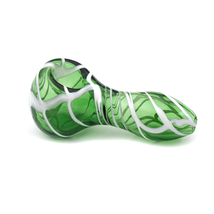 7.5cm glass small pipe tobacco pipe with green color G022