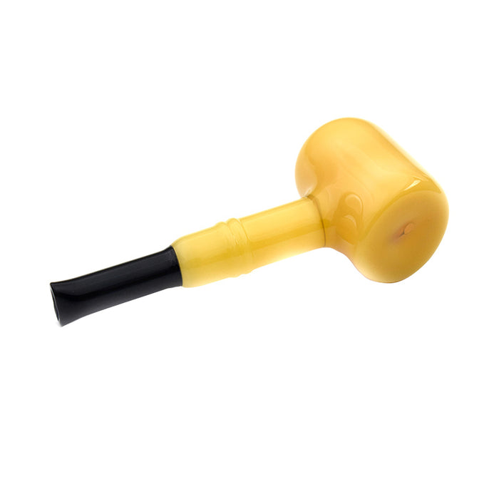 5.1" Glass hammer pipe yellow color G017