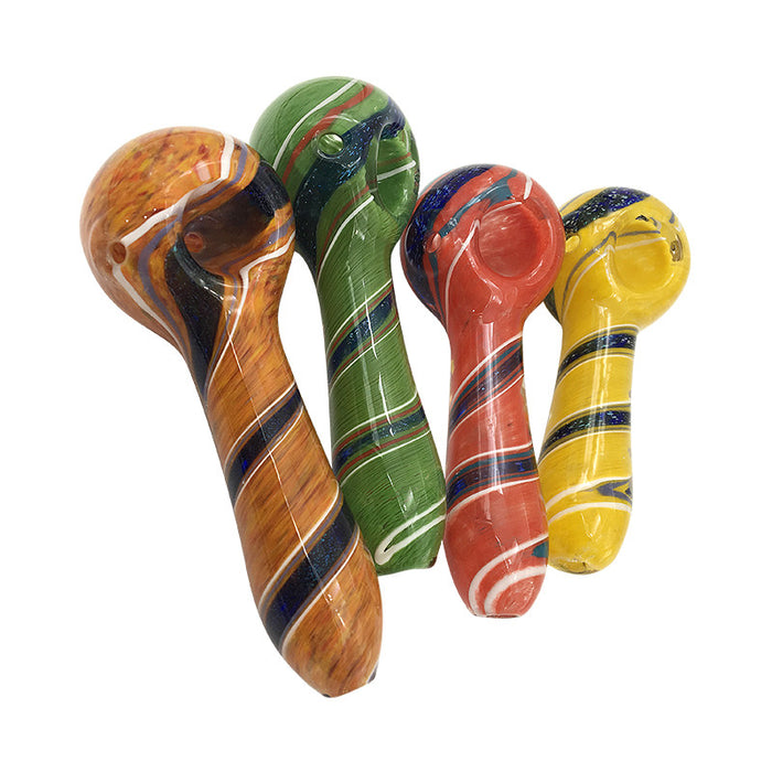 Orange Spoon Pipe  Black Spiral Stripe Spoon Pipe 102#