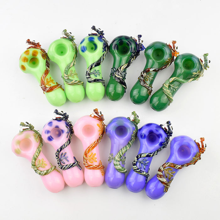 Multiple Colors Dragon  Spoon Pipe 595#