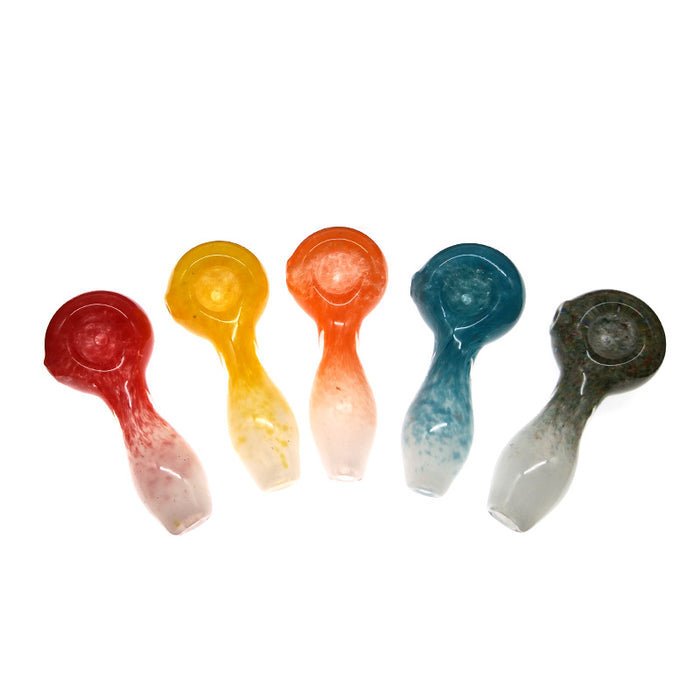 Colored Inside-out Fumed Frit Spoon Pipe Best Gift for Smoking 033#