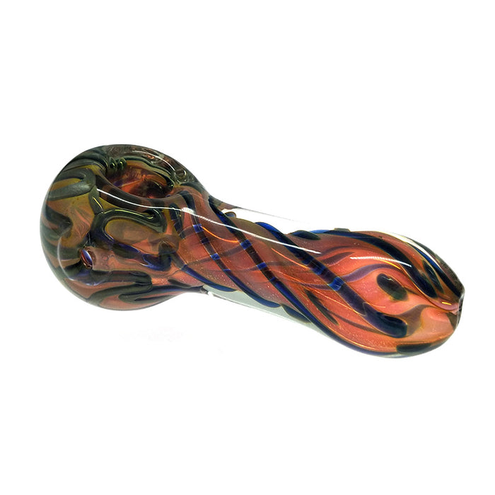 Colored grain drawing Spoon pipe With Black Spiral Stripe 104#