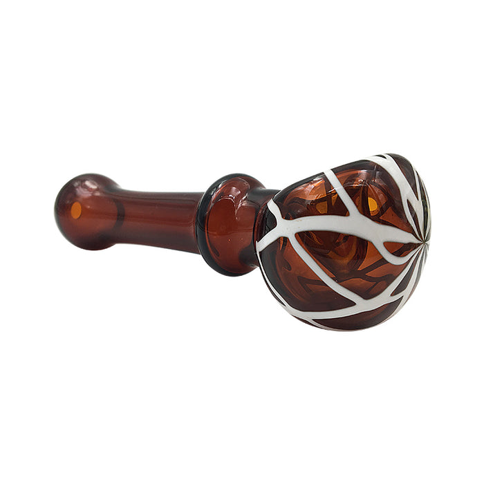 Red with White Glass Hand Pipe Glass Spoon Smoking Pipe 413#