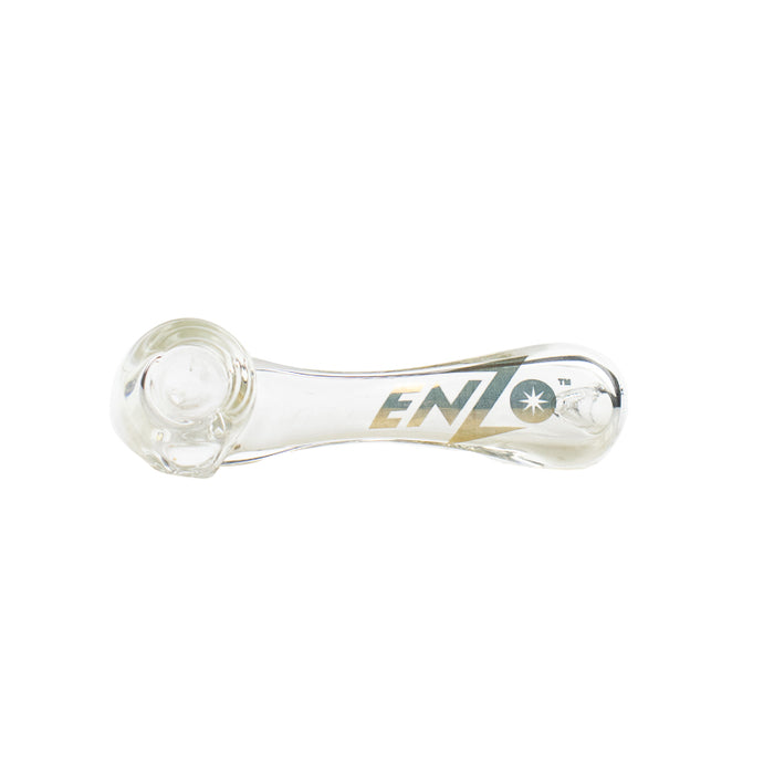 3.7" Clear sherlock pipe with logo G013