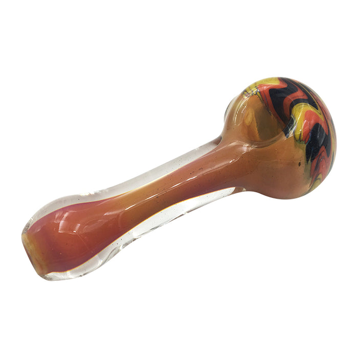 Inside-Orange Spoong Hand Pipe with Artistict Bowl  181#
