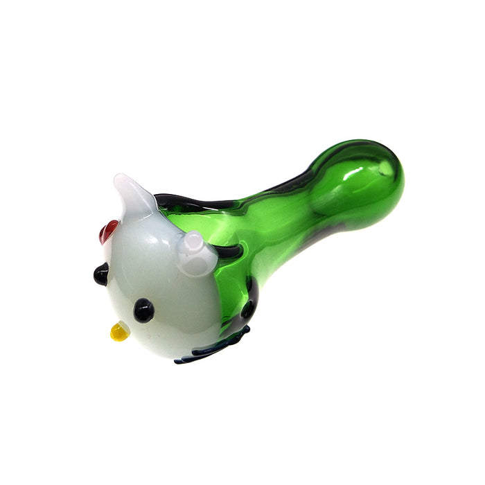 Clear Green Spoon Hand Pipe Kitty Cat  Pipe 005#