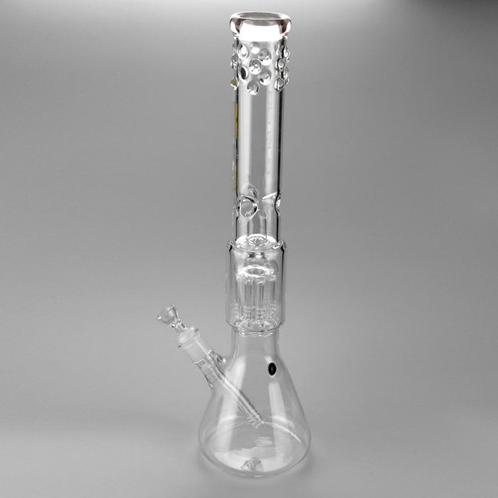 Pink Beaker Flame Glace Glass Bong 19" Tall 325#