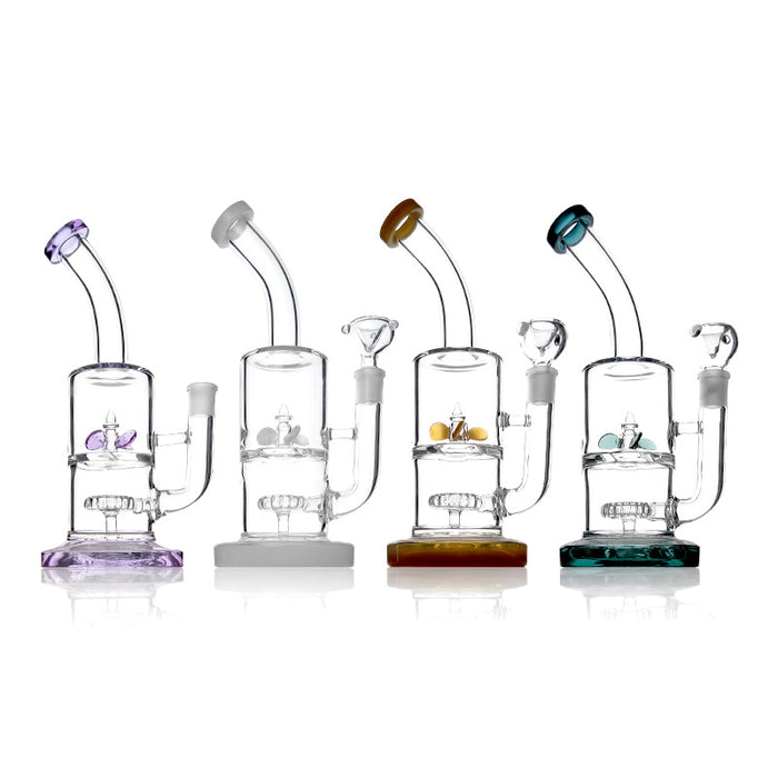 Recyclers Bent Neck Glass Water Pipe Colorful Glass