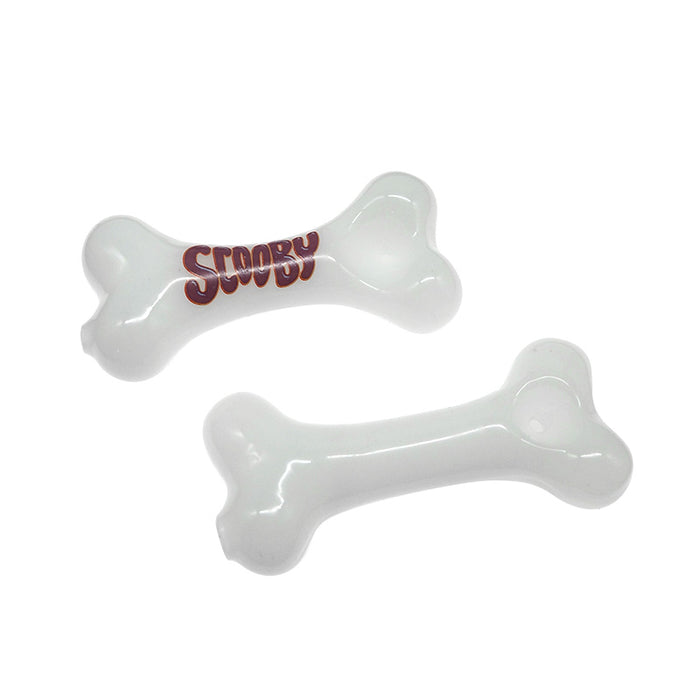 White Jade Dog Bone  Flat Hand Pipe 009#