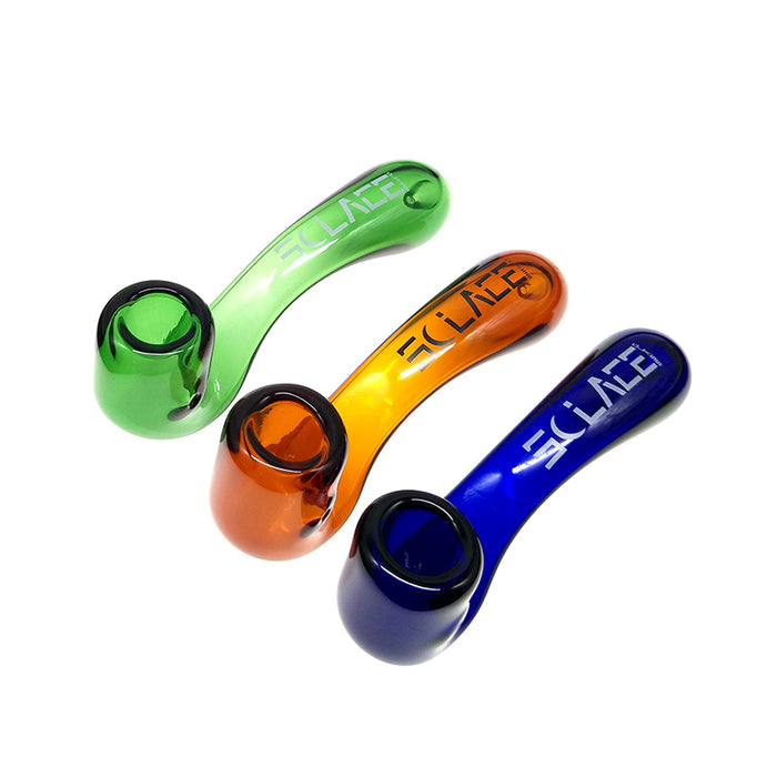 Classical Sherlock Round mouth & Flat body Glass Hand Pipe 012#