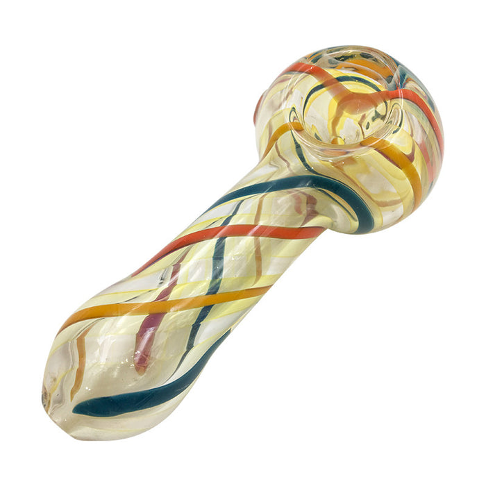 New Design Fumed Glass Hand Pipe with Color Line 259#