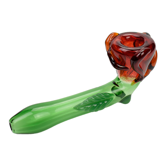 New Arrival Glass Spoon Pipes with Flowers Shape 620#