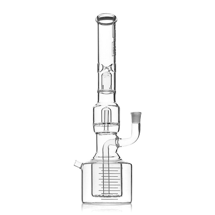 Hi Si Glass Water Pipe 19” Double Recycle Perc Bong Beaker Base