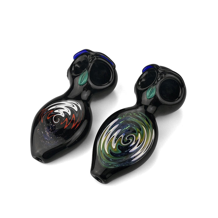 Owl Glass Hand Pipe in Various Colors 605#
