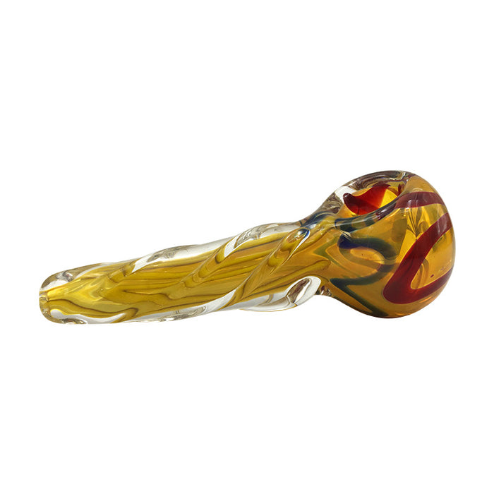 Pink Nail & Black Head Glass Hand Pipe Has Clear Fire Print 238#