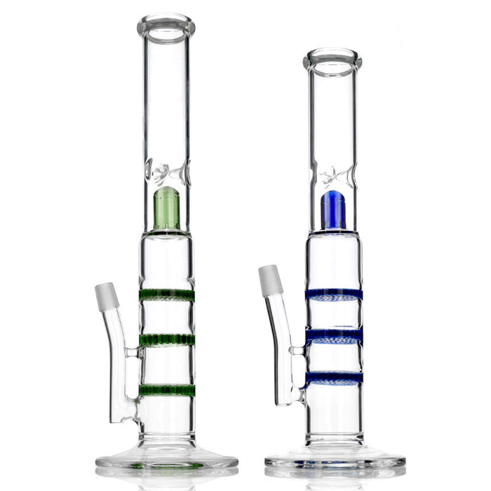 14" Triple Honeycomb Perc Stemless Water Pipe