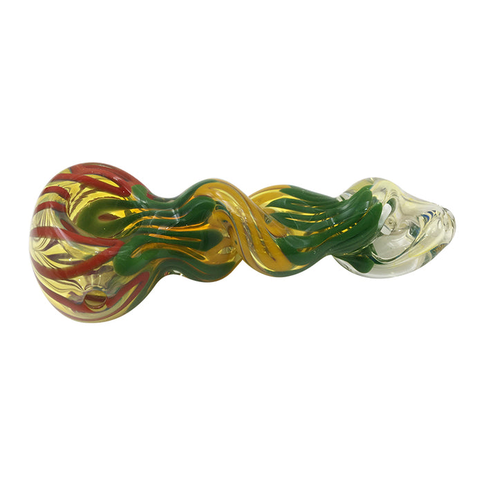 Tribal Stone Masks Design Single Glass Hand Pipe 219#