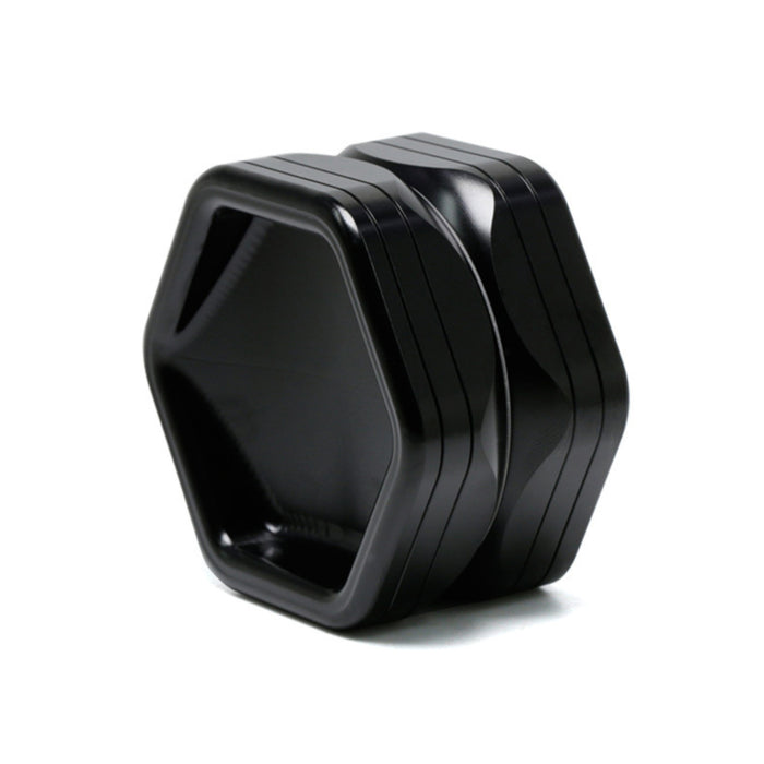 2-Layer Hexagon Aluminum Alloy Herb Crusher Grinder-Black Color