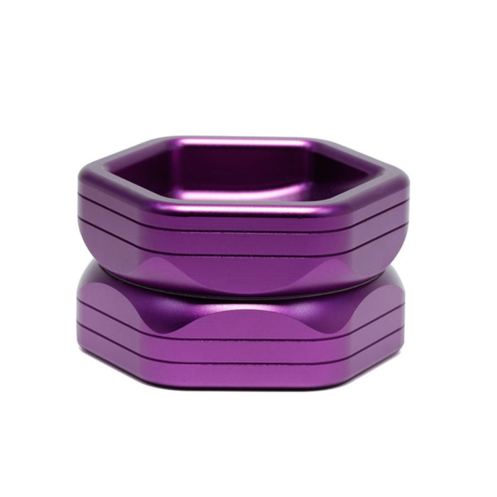 2-Layer Hexagon Aluminum Alloy Herb Crusher Grinder-Purple Color