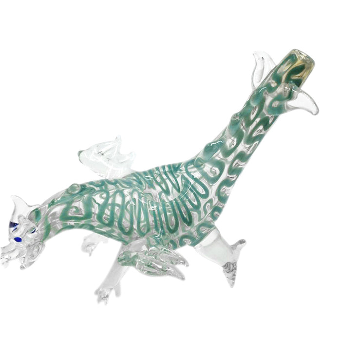 Tsing lung/Green Drogan Guide Glass Hand Pipe 086#